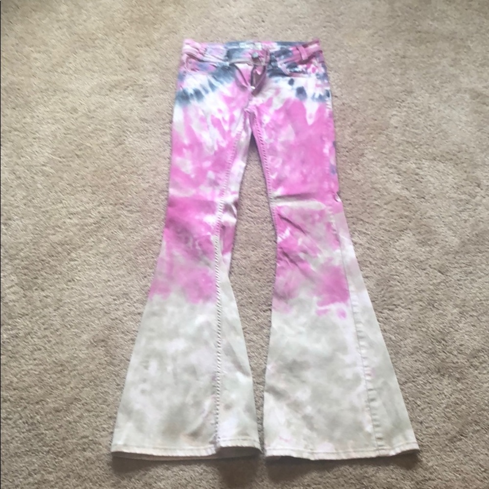 Free People tie dye flare jeans